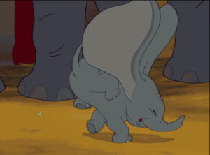 dumbo,jumping,walt disney pictures,baby elephant,cute,disney,baby,excited,running,sweet,elephant,ears