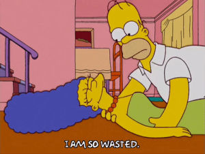 homer simpson,marge simpson,sad,season 15,episode 12,dead,drunk,frustrated,wasted,15x12,vexed