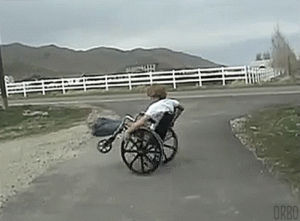 handicapped,spin,loop,wheelchair,wheelie