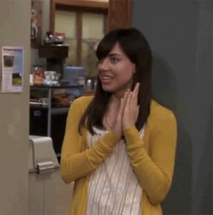 reaction,aubrey plaza,good job,excited,parks and recreation,nice,clapping,yay,clap,april ludgate,you rule,golf clap