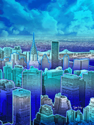 neon,chrysler building,new york city,storm,fire,blue,city,nyc,lightning,thunder,manhattan