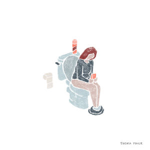 pooping,pretty girls poop too,thoka maer,colored pencil,art,loop,toilet,pencil,womens history month,womens history,itsnobiggie,illustration,womens month