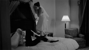 couple,boy,pillow fight,love,cute,girl,black and white