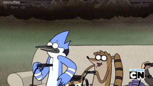 regular show,gaming,pizza,upload,rigby,mordecai,house rules