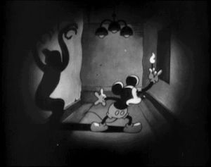 mickey mouse,scary,20s,halloween,1920s,1929,shadow,disney,shadows