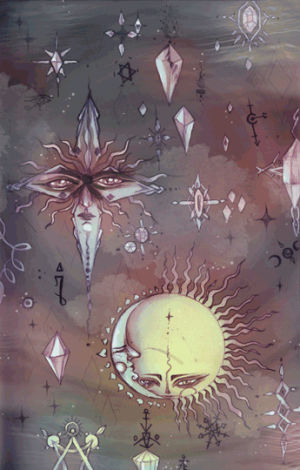psychedelic,sky,astrology,artists on tumblr,illustration,star,moon,sun