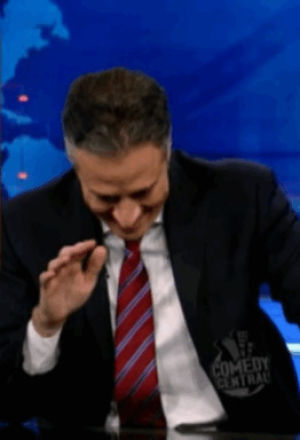 cracking up,jon stewart,the daily show,reaction s,april 2008