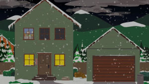 snow,night,house,garage
