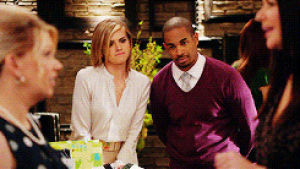 photoset,damon wayans jr,happy endings,eliza coupe,brad williams,otp i love everything about you,the actual perfect couple,this is a photoset about a perfect married couple judging the peasants they surround themselves with