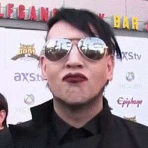 marilyn manson,like a boss,mm,hot guy,red lips,not bad