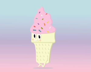 ice cream,ice cream animation,walking ice cream cone