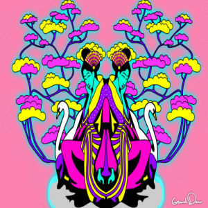 psychedelic,grande dame,grande dame art,trippy,stoned,psychedelic art,tiff mcginnis,psychedelic animation
