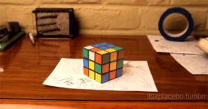 optical illusion,turning,rubik cube,art design