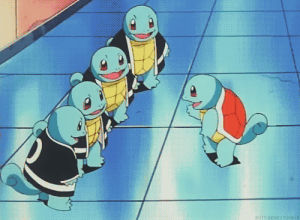 high five,pokemon,squirtle,squad goals,squirtle squad,tail
