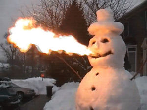 snowman,fire