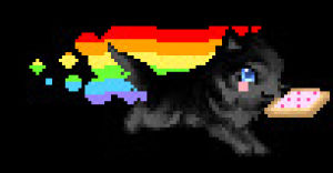 nyan cat,running,transparent,dog,animal,submission,kawaii,graphics,adorable,rainbow,on my way