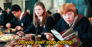ron weasley,harry potter,eating
