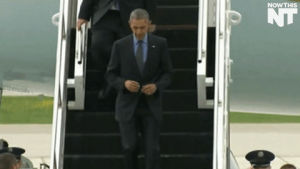 obama,nowthis,president,airplane,salute,flint