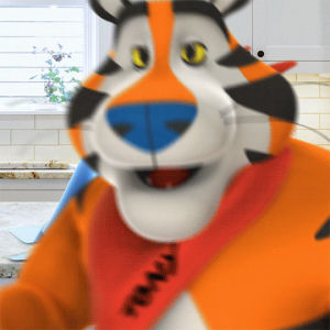 tony the tiger,frosted flakes,happy,excited,breakfast,cereal,cinnamon,kelloggs