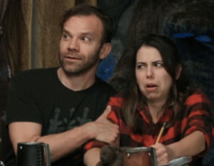 critical role,laura bailey,vaxildan,twinning,liam obrien,reaction,lost,out,and,nerd,liam,dragons,geek,twins,react,dungeons and dragons,laura,dnd,role,nerds,nerdy,dungeons,disgust,geeky,geeks,critrole