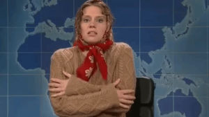 cold,freezing,chilly,snl,saturday night live,kate mckinnon,shiver