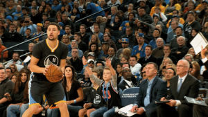 klay thompson,phantom cam,three pointer,basketball,nba,warriors,golden state warriors,three,klay,gs warriors,for three,60 pts,60 points,kid in the back