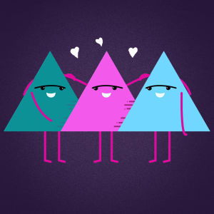 triangles,friend,characters,funny,love,loop,illustration,hearts,amigos,buddies,love triangle
