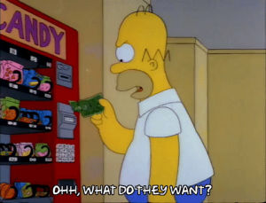 vending machine,season 3,homer simpson,episode 11,angry,money,homer,3x11