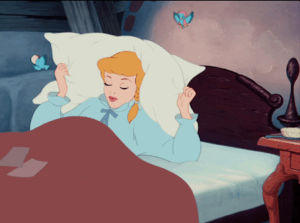 sleeping,tired,disney,princess,bed,hungover,disney princess,monday,cinderella,pillow,walt disney,cartoon,morning,mondays,animation,birds