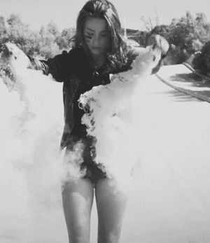 pretty,black and white,smoke,art,girl