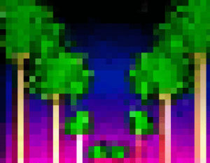palm tree,retro,1980s,pixel art,mixed soup