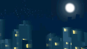 art,night,witch,halloween,late,witchcraft,city,broomstick,animation,sky,flying,2d animation