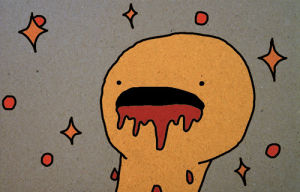 animation,illustration,pizza,blood,vomit,puke