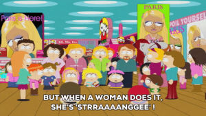 south park,girls,women,crowd,protest,outrage