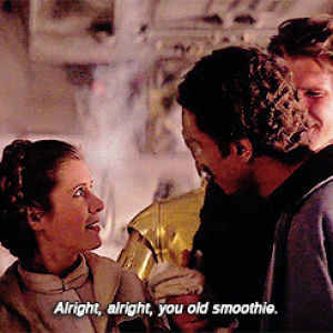 the empire strikes back,carrie fisher,billy dee williams,star wars,flirting,harrison ford