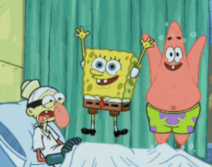 happy,excited,patrick,spongebob squarepants,ya