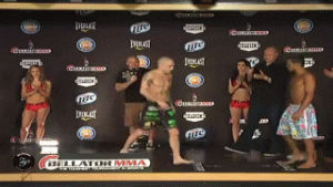 mma,mike,match,bellator,shoving,alexandre,weigh,nice meeting you,primaries