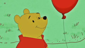 winnie the pooh,disney,pooh bear,red,pooh,balloons,balloon,love,cute,adorable,color,bear,classic disney,disney classic,cartoons comics