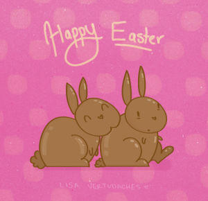 easter,happy easter,chocolate bunny,chocolate,april,lisa vertudaches,easter bunny,animation,cute