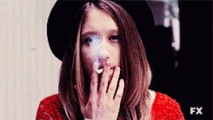 girl smoking,girl,american horror story,smoking,hat,violet harmon
