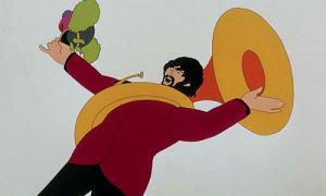 GIF beatles, the beatles, animation, best animated GIFs george harrison, yellow submarine, scary george, sixties, free download 