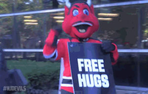 free hugs,new jersey devils,hockey,nhl,hugs,devils,nj devils,neo noir,viola