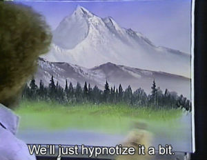 bob ross,hypnotize,deviantart icon,painting,01x08,the joy of painting,been watch merlin with the bro