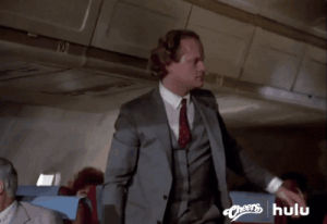 tv,hulu,cheers,cbs,airplane,kelsey grammer,what the,what was that,dr frasier crane,overhead compartment