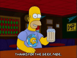 homer simpson,happy,season 12,episode 4,beer,bar,interested,12x04,joyful