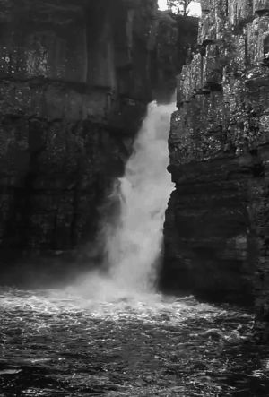 waterfall,nature,black and white
