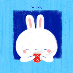 bunny,illustration,bunnies,animation,loop,kawaii,digital,3,artist on tumblr,buns,ytr,yoyo the ricecose,the first one though