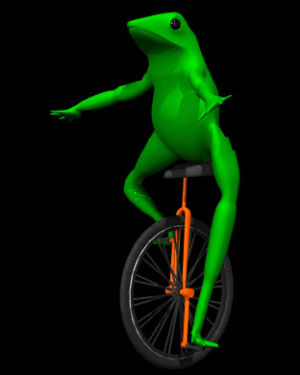 transparent,frog,dat boi,unicycle,animals
