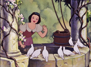 singing,birds,snow white and the seven dwarfs,disney princess,well,disney,water,princess,snow white,cartoons comics