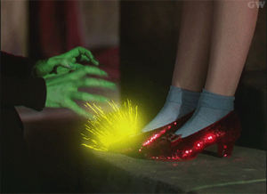 magic,shoes,ruby slippers,movie,wicked witch of the west,musical,witch,30s,dorothy gale,1930s,the wizard of oz,film,retro,spell